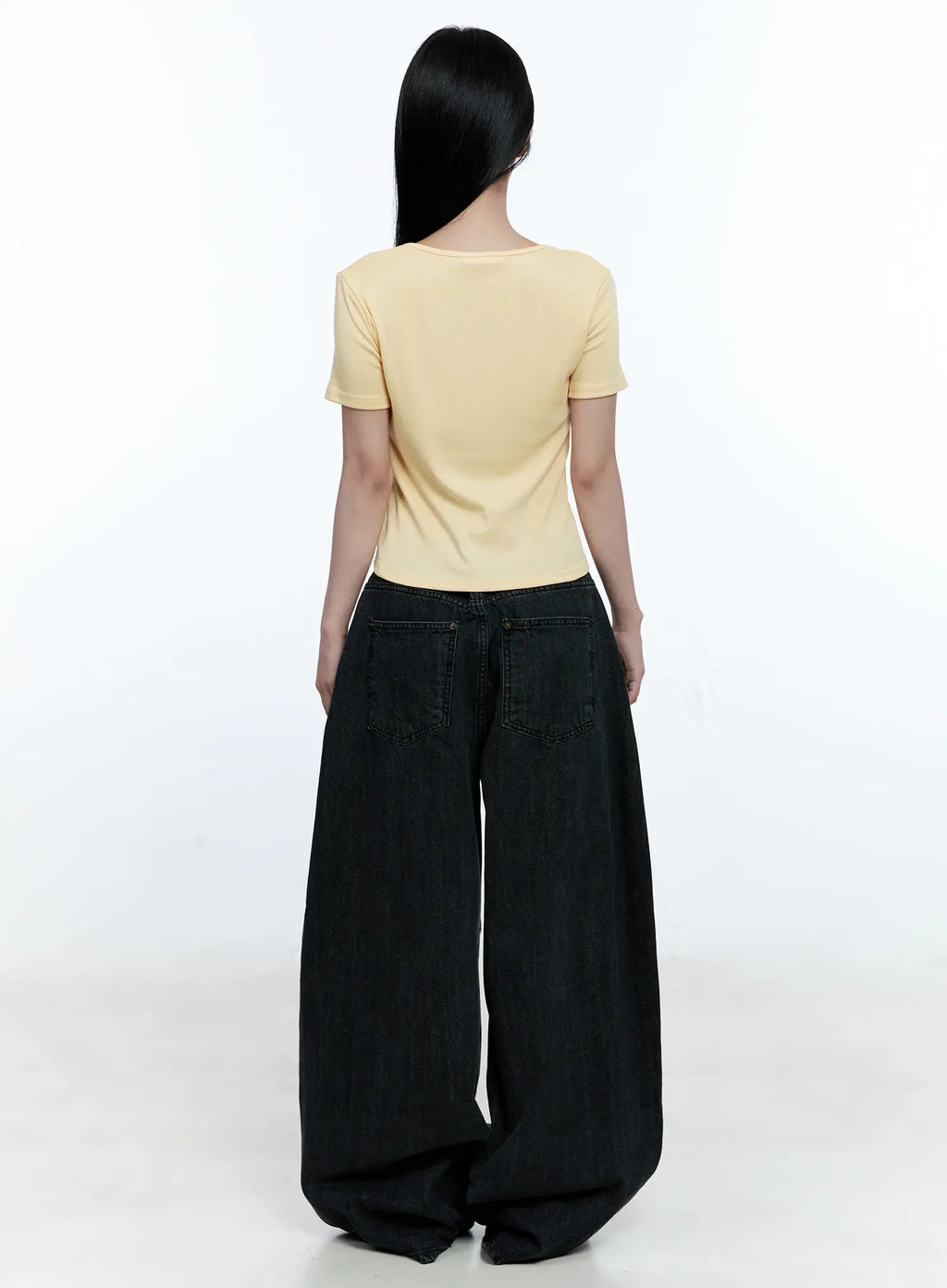 Ruched Ribbon Cropped Tee CG507