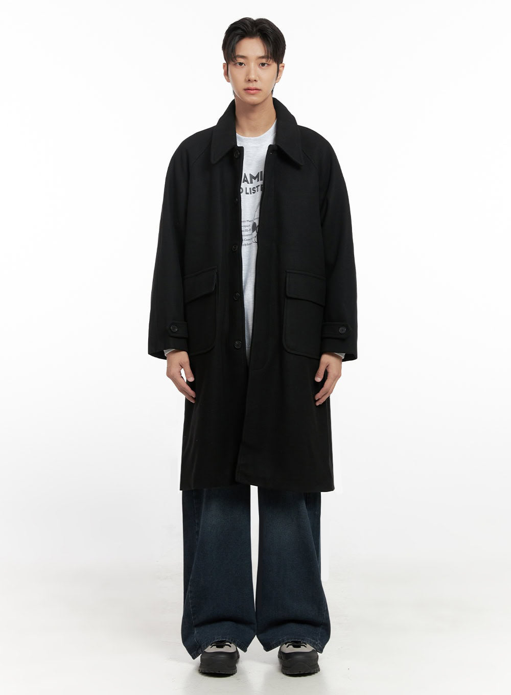 Men's Collared Long Coat ID406