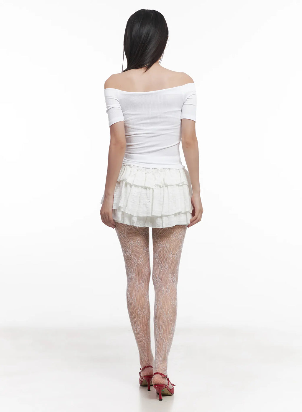 Off-Shoulder Ribbed Tee CU516