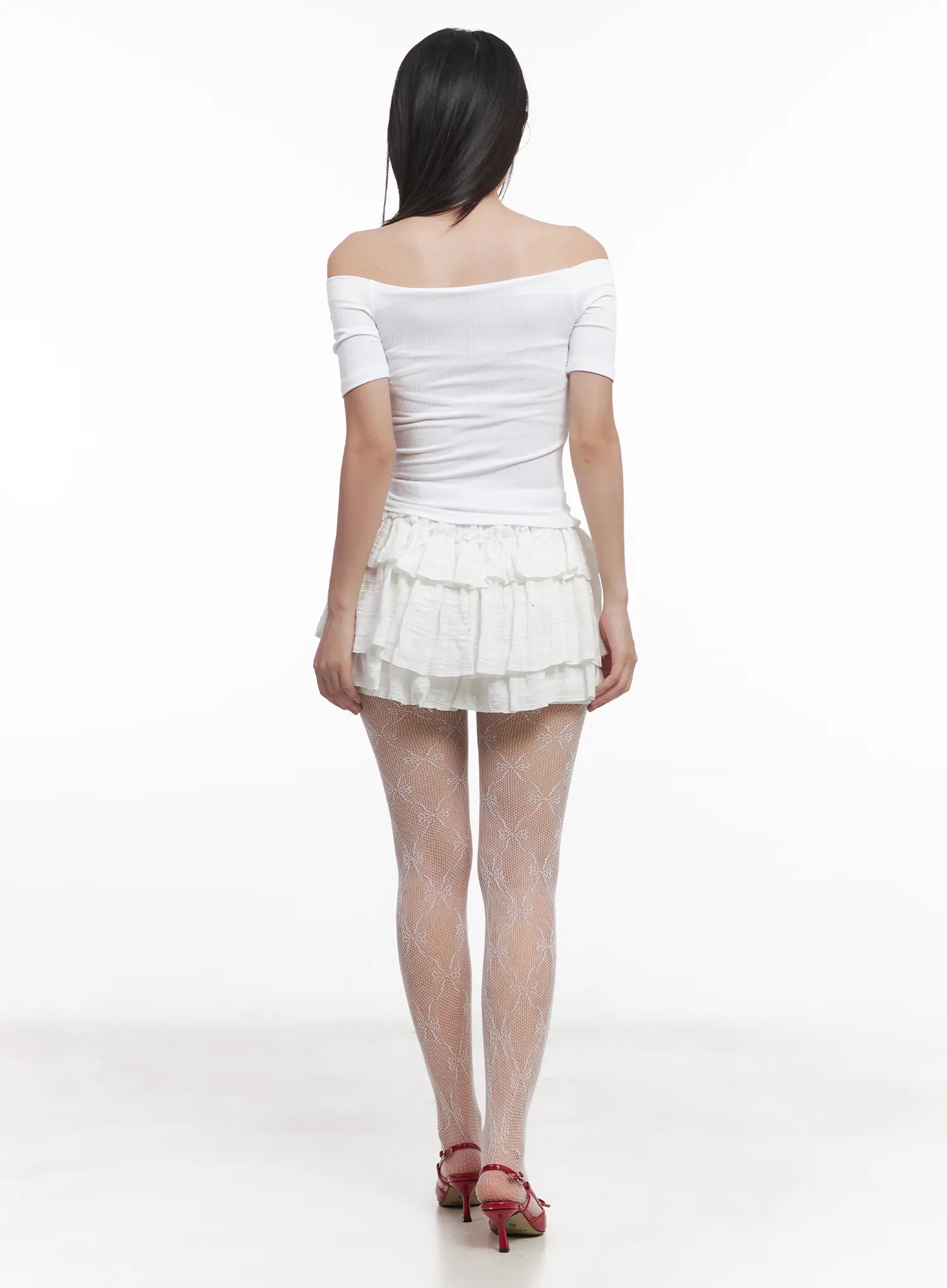 Off-Shoulder Ribbed Tee CU516