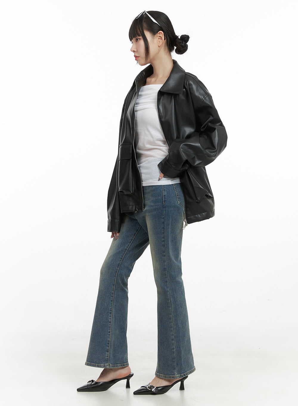 Skye Washed Long Bootcut Jeans OO401