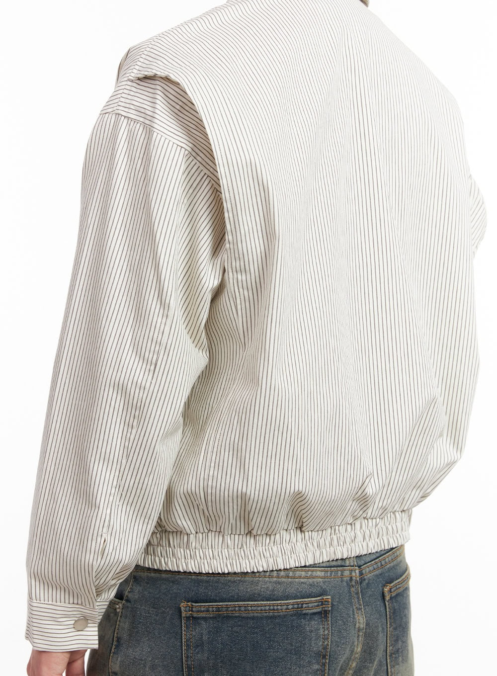 Men's Cotton Striped Zip-Up Jacket IM517