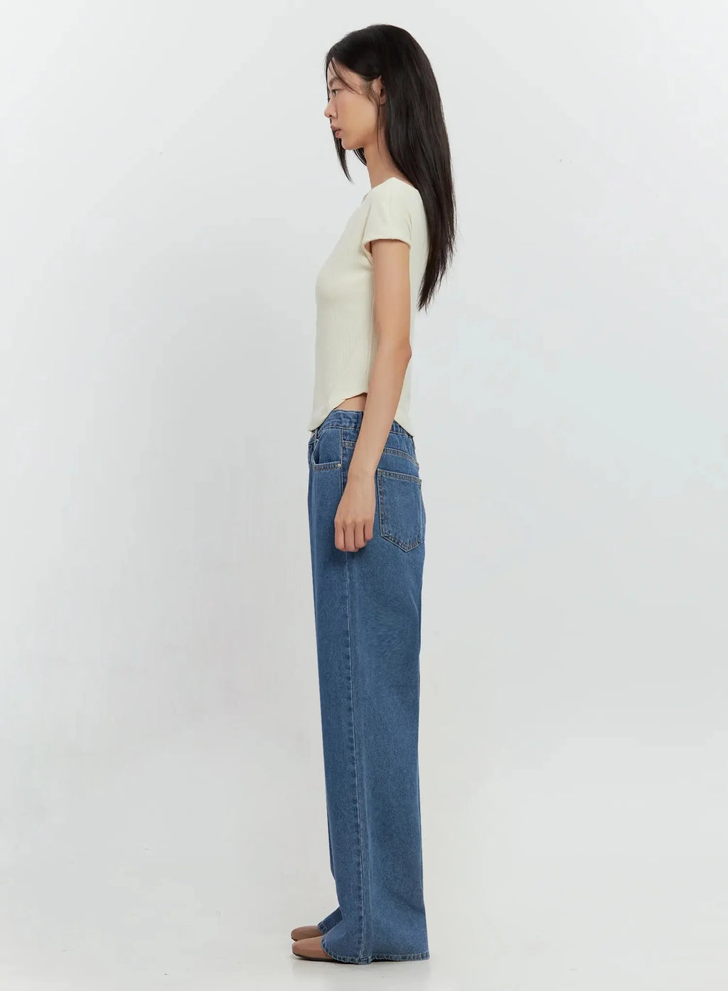 Asymmetric Ribbed Short-Sleeve IL528