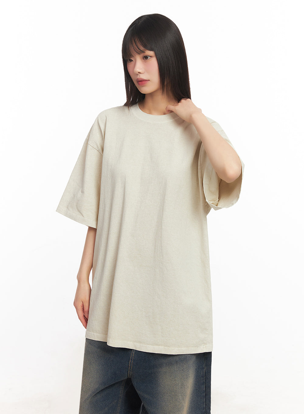 Essential Cotton Canvas Oversize T-Shirt IY502