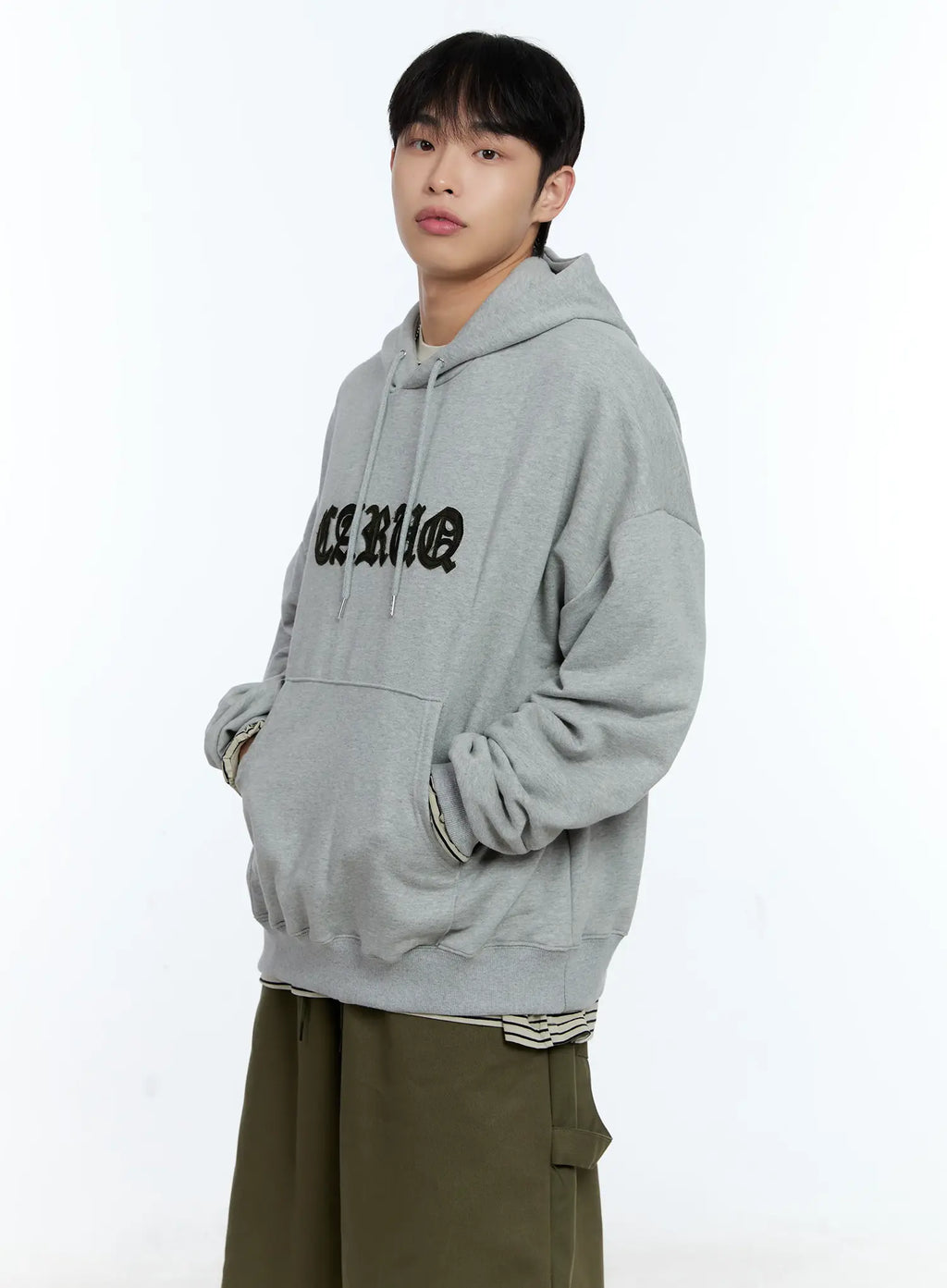 Men's Hooded Camo Patch Sweatshirt IG519