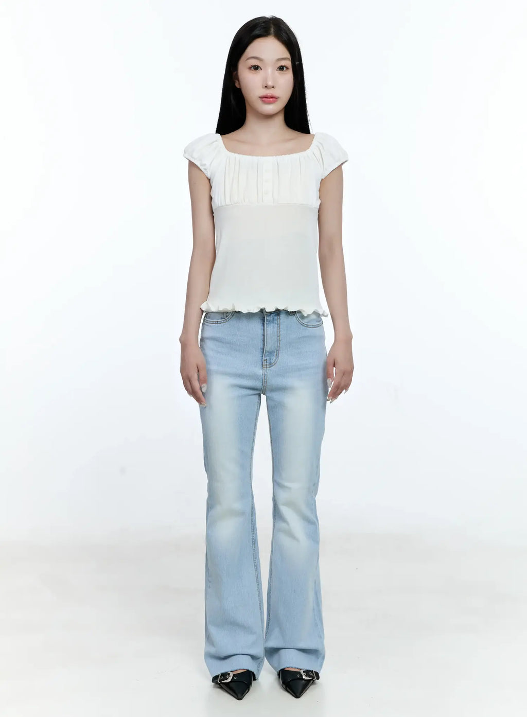 Soo Washed Flare Denim Jeans CG513