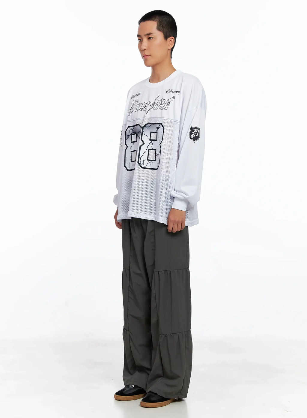 Men's Line Stitch Parachute Pants IS510