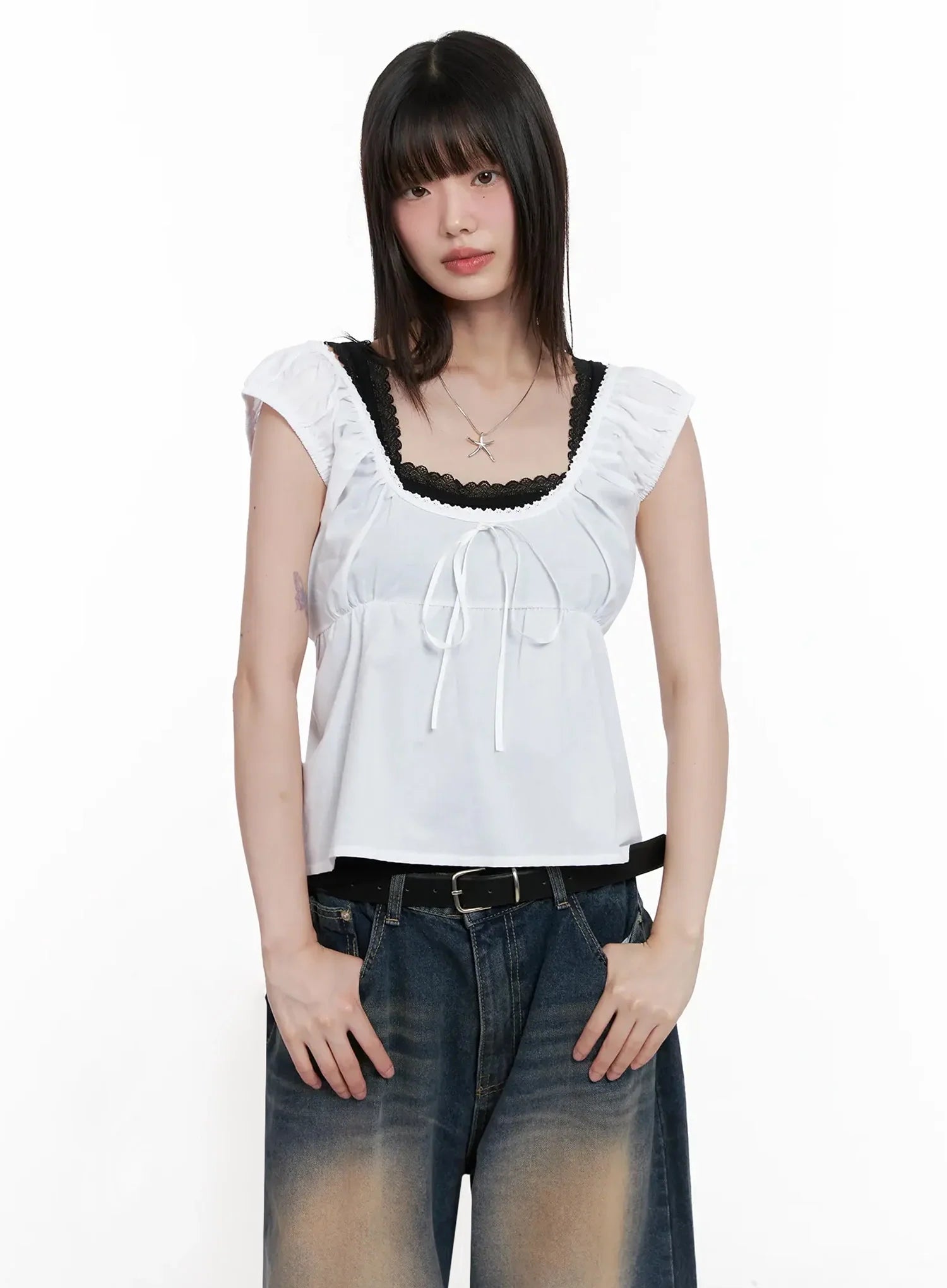 Lace Detail Blouse IL531