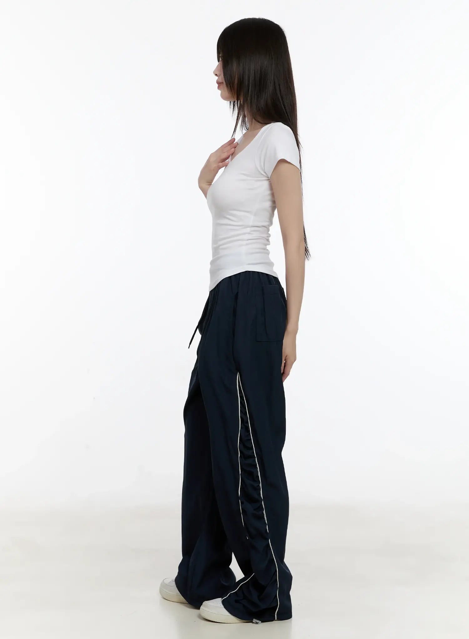 Wide-Leg Shirred Training Pants CL504