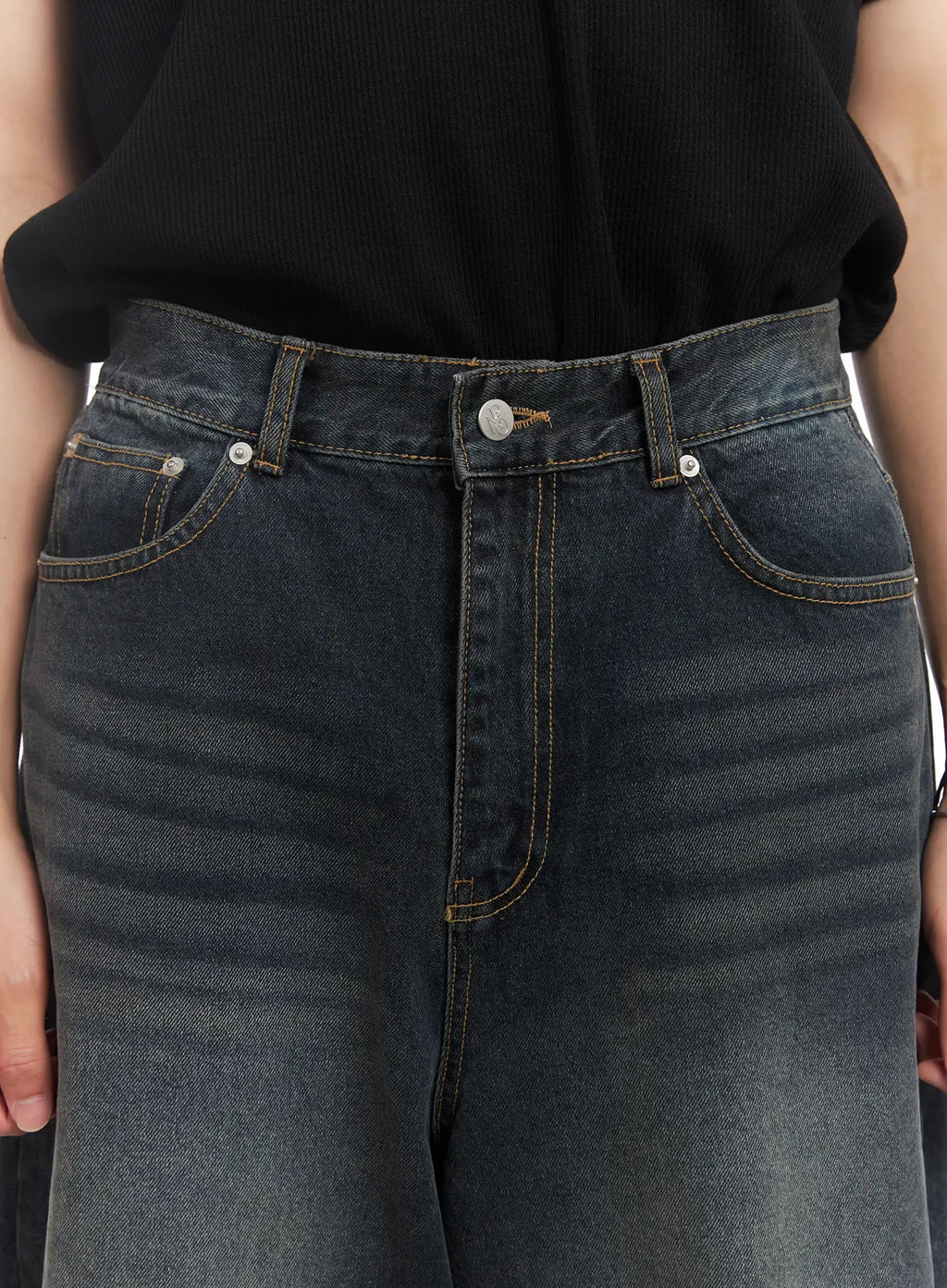 Men's Washed Baggy Jeans IU519