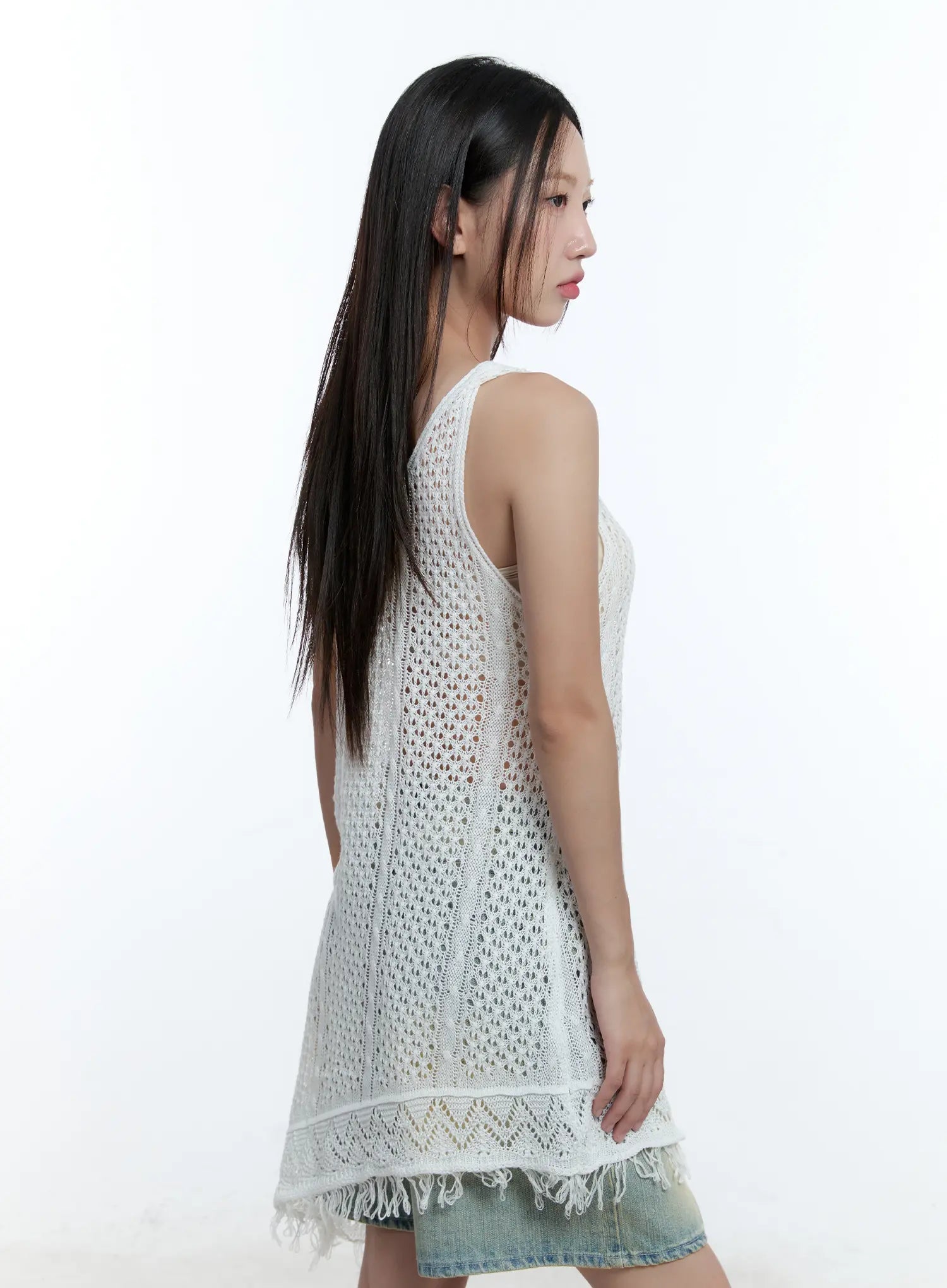 Tassel Asymmetric Midi Dress CU527