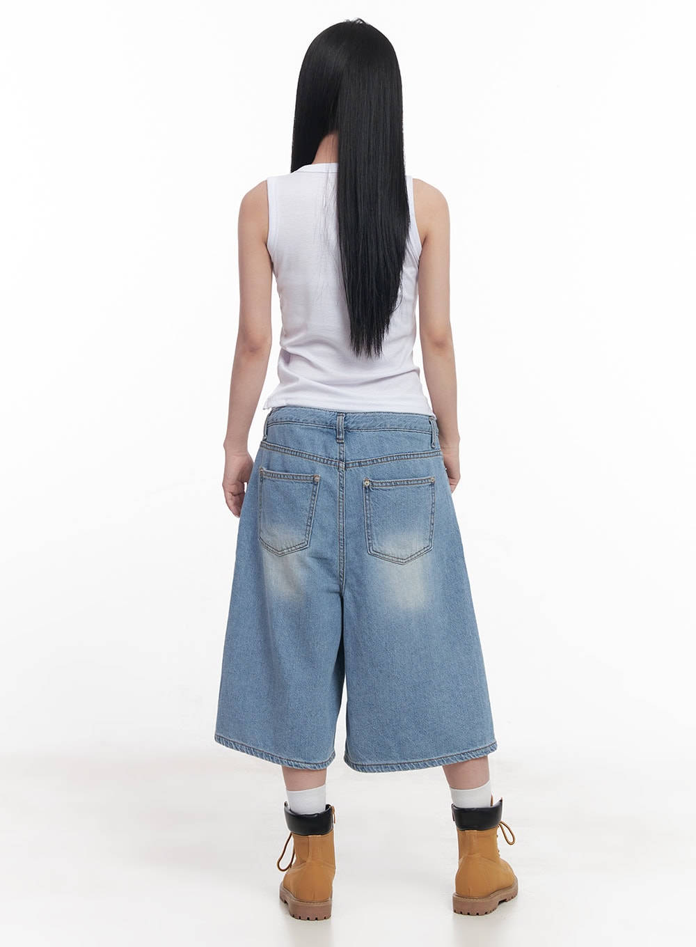 Layered Drawstring Baggy Jorts CY527