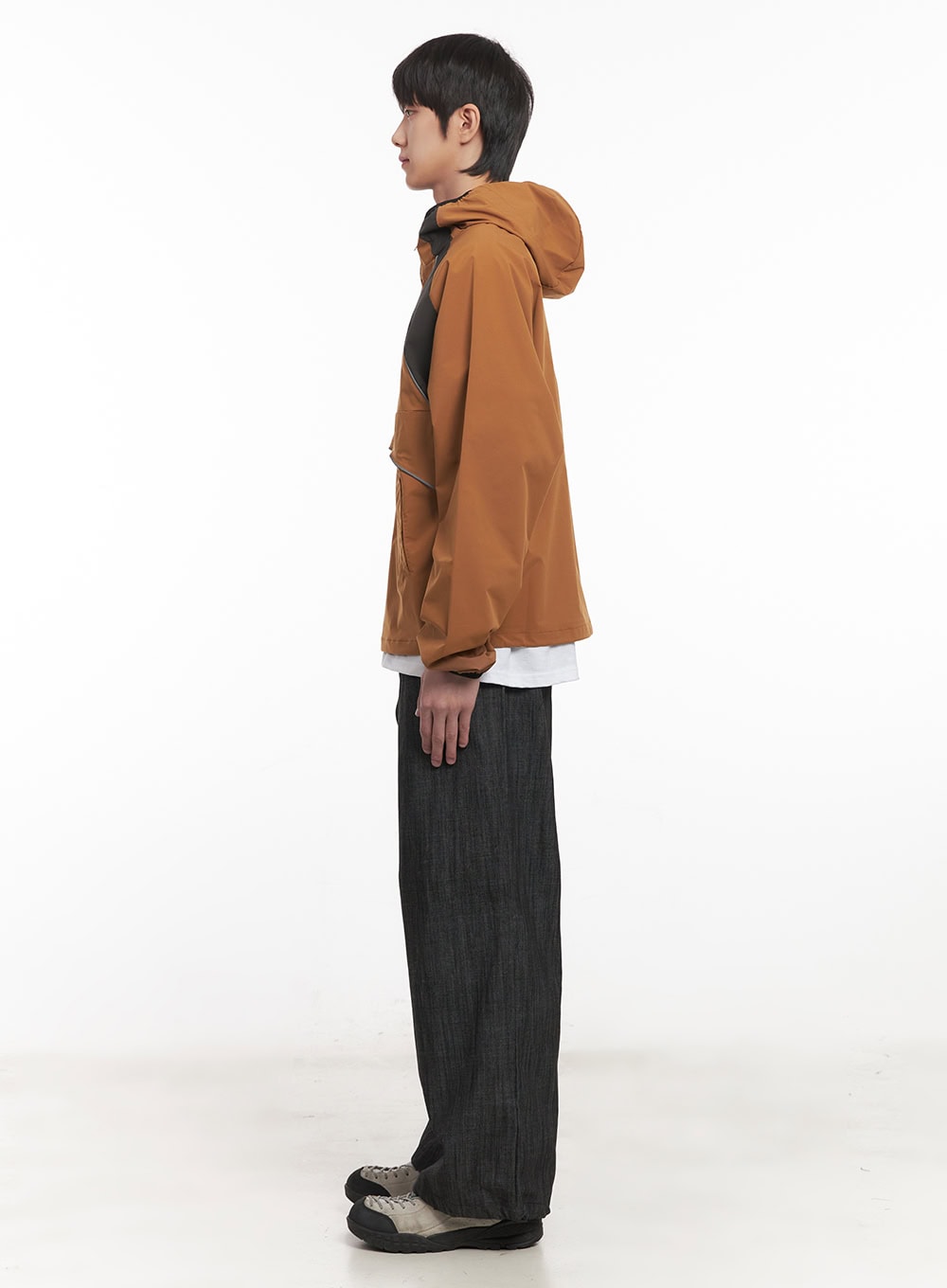 Men's Denim Wide-Leg Sweatpants (Black) IM518