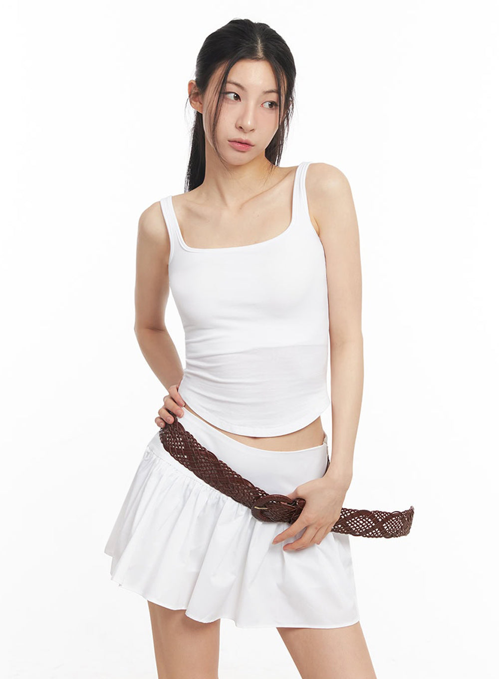 Cotton Square-Neck Tank Top IU504