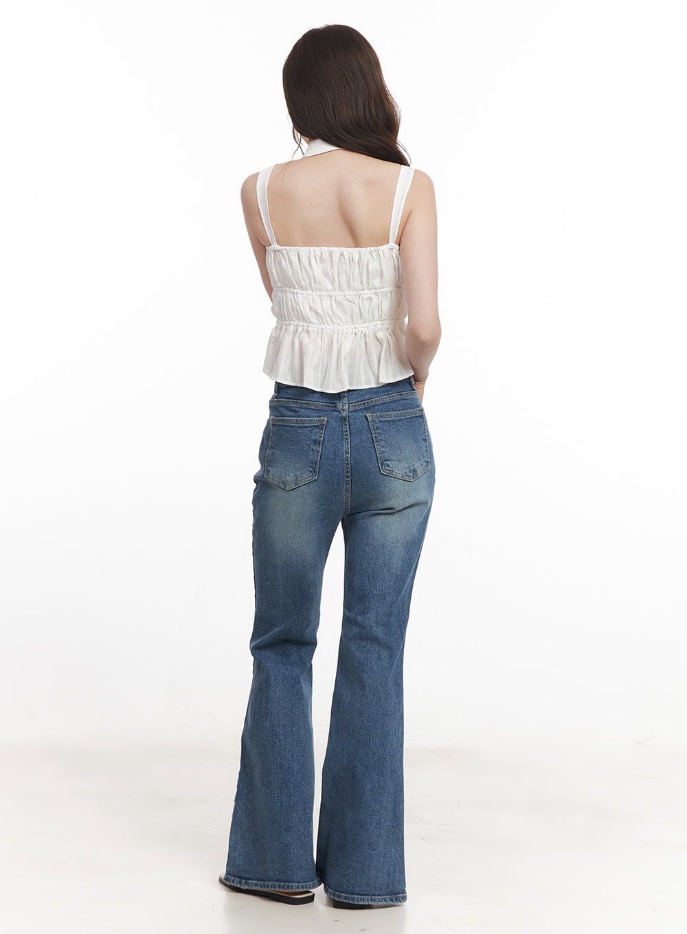 Flirty Frill Crop Cami Top with Scarf CA501