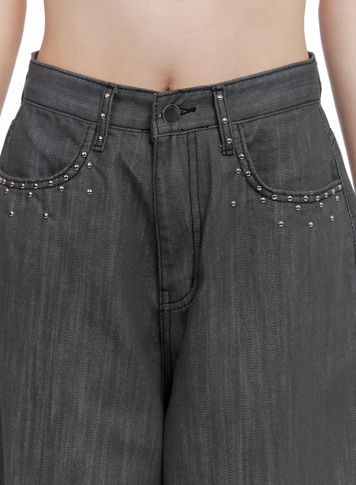 Ann Rhinestone Wide‑Leg Jeans CS501