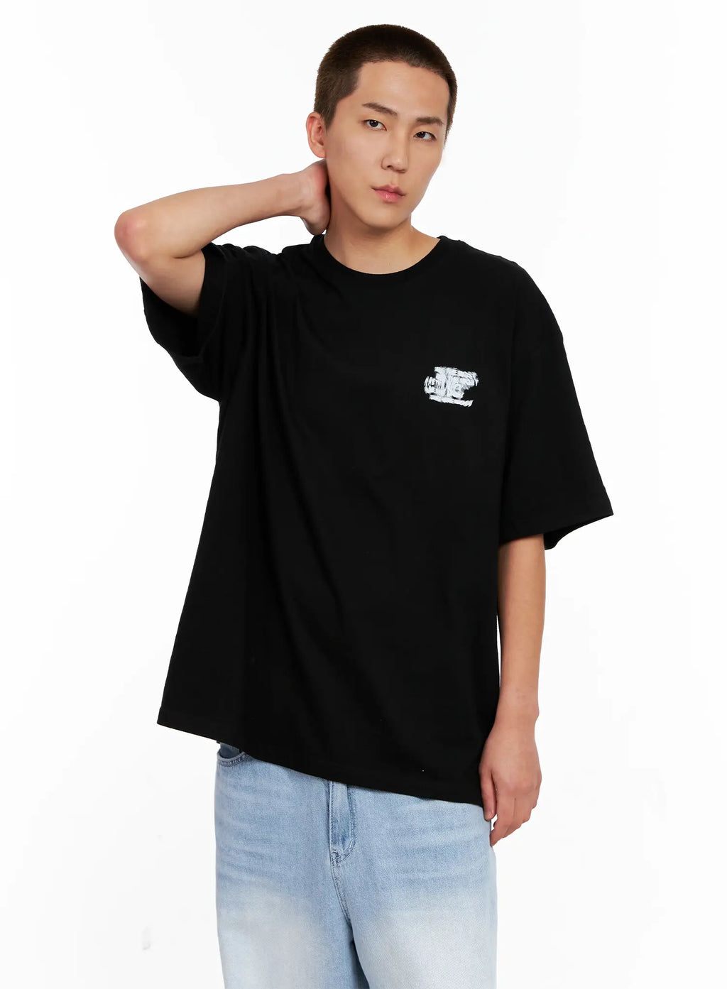 Men's Oversized Blurred Graphic Tee IG508