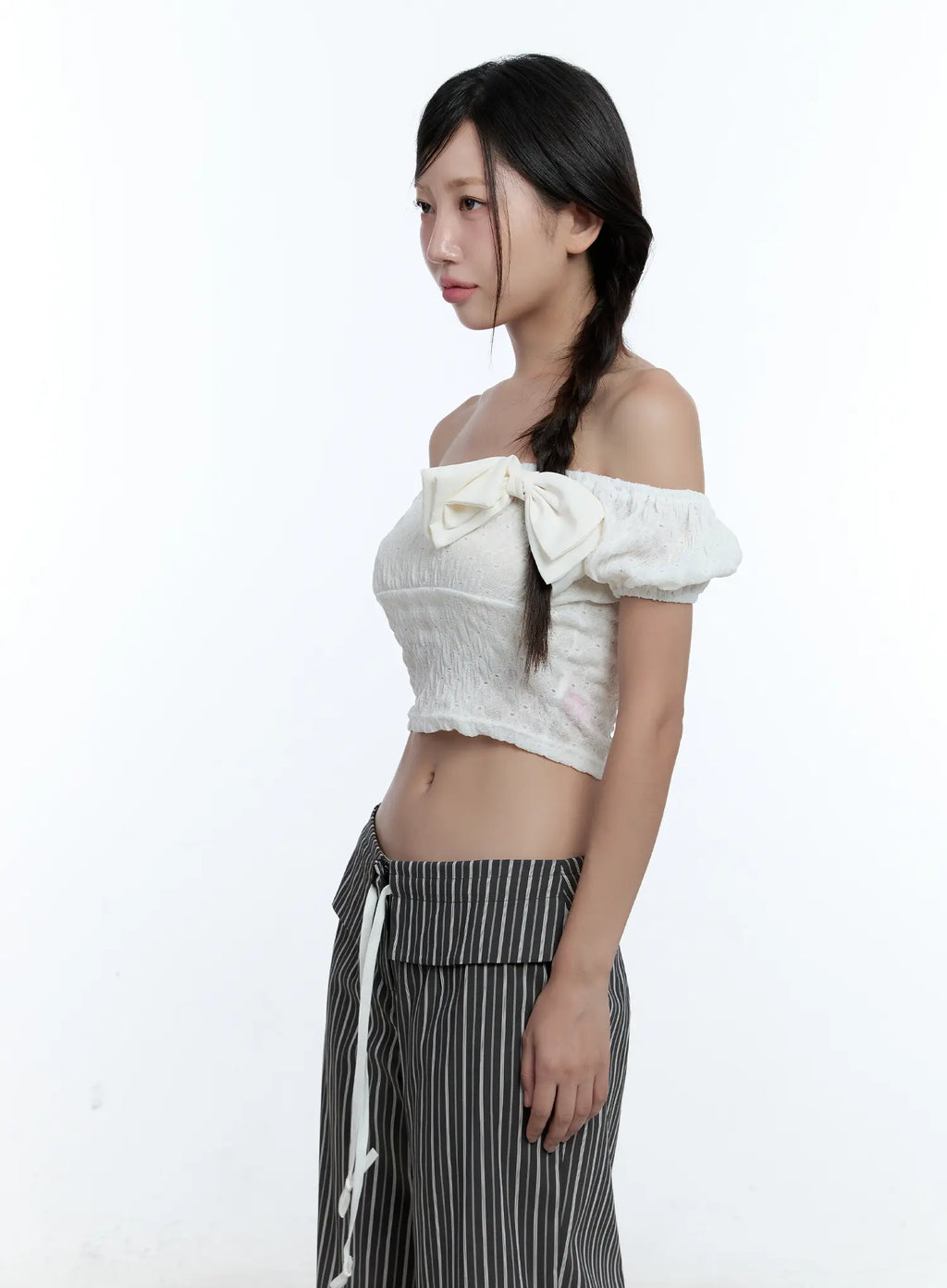 Puff-Sleeve Off-Shoulder Top CU526