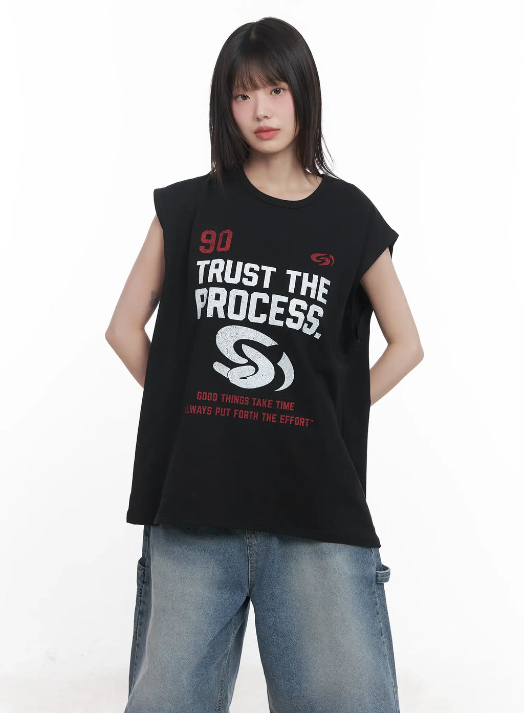 Graphic Oversized Tank Top CU518