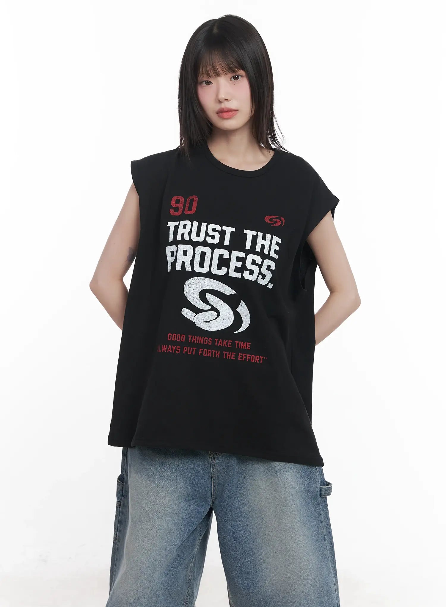 Graphic Oversized Tank Top CU518