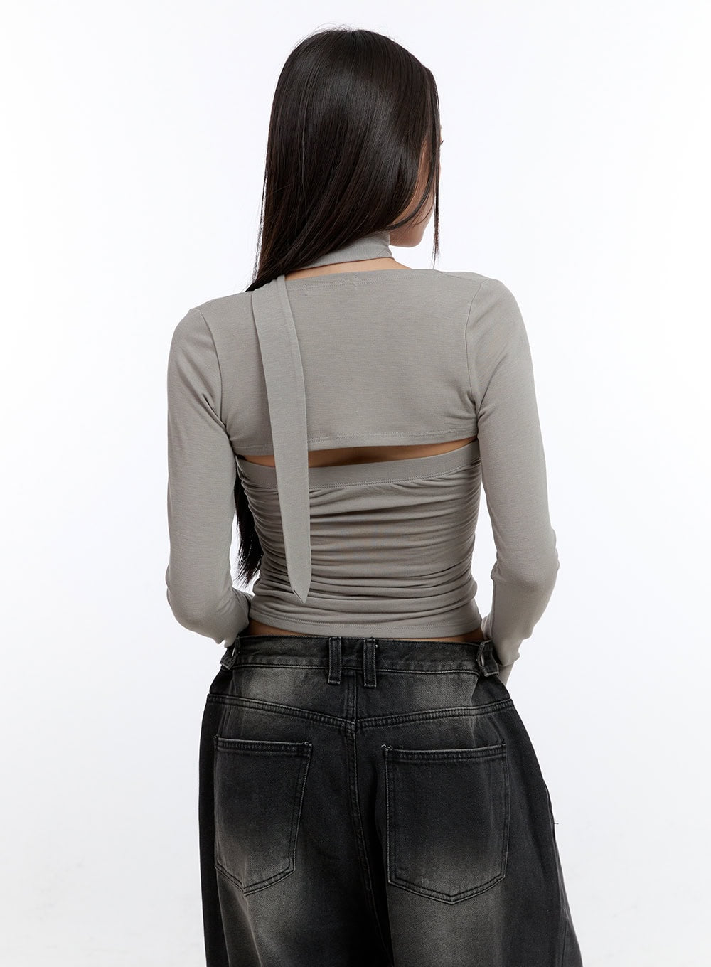 Chic One-Shoulder Top with Bolero CN401