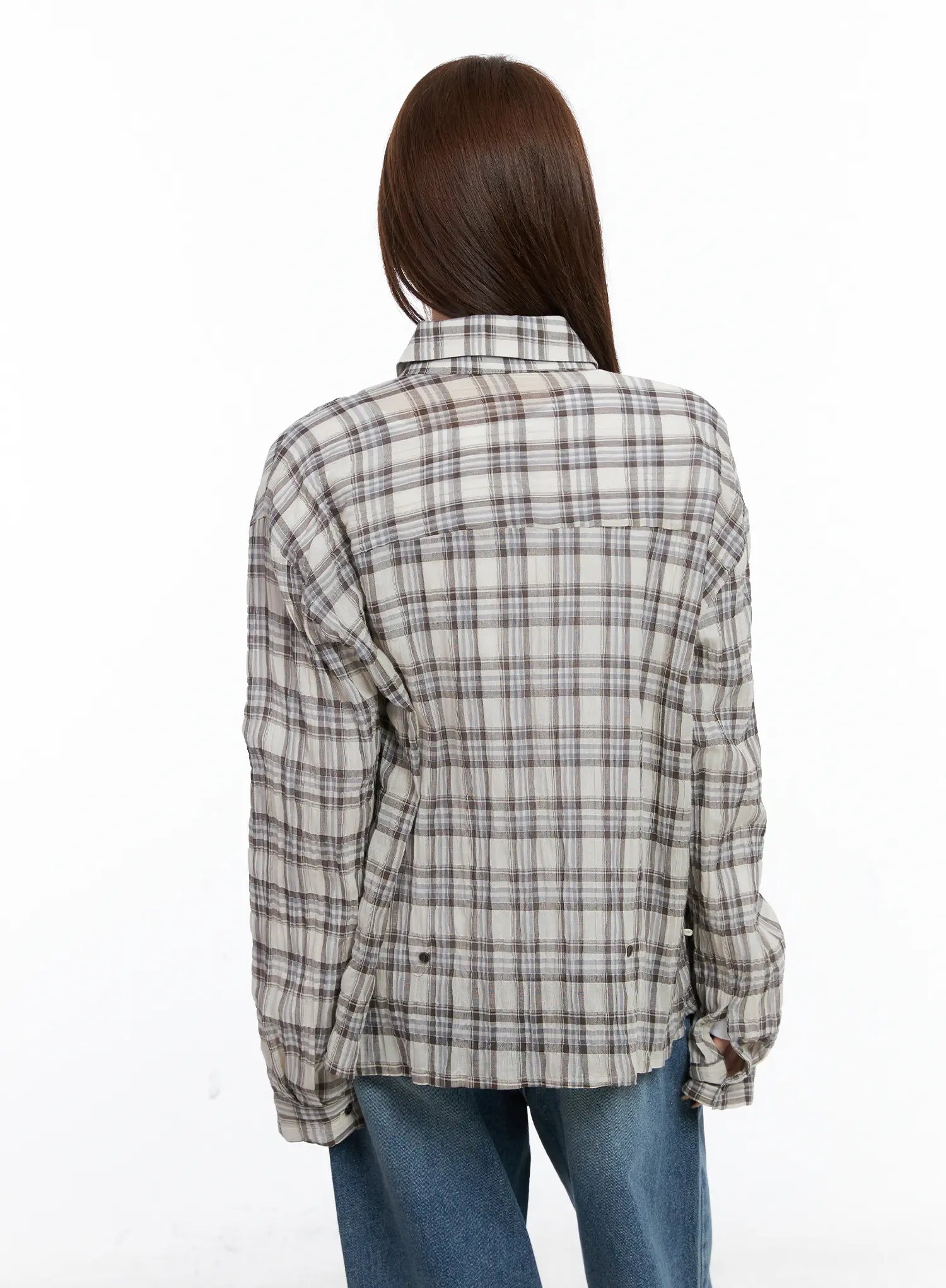 Casual Plaid Button-Up Shirt CG529