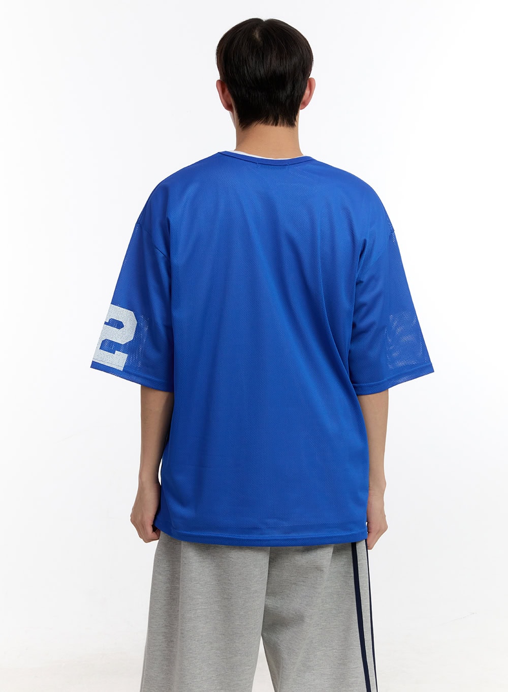 Men's Oversized Graphic Mesh T-Shirt IA504