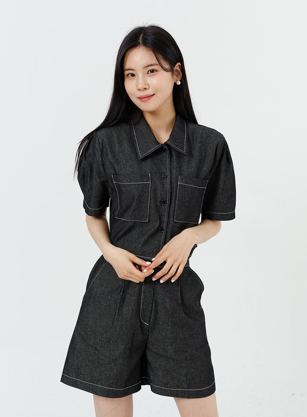 Denim Cropped Shirt OM317