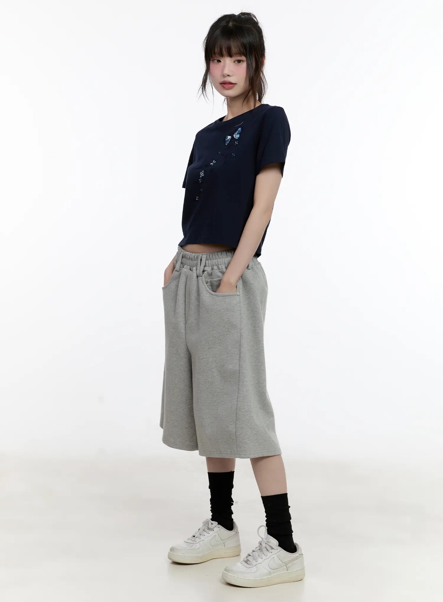 Comfy Belted Jogger Sweatshorts CL507