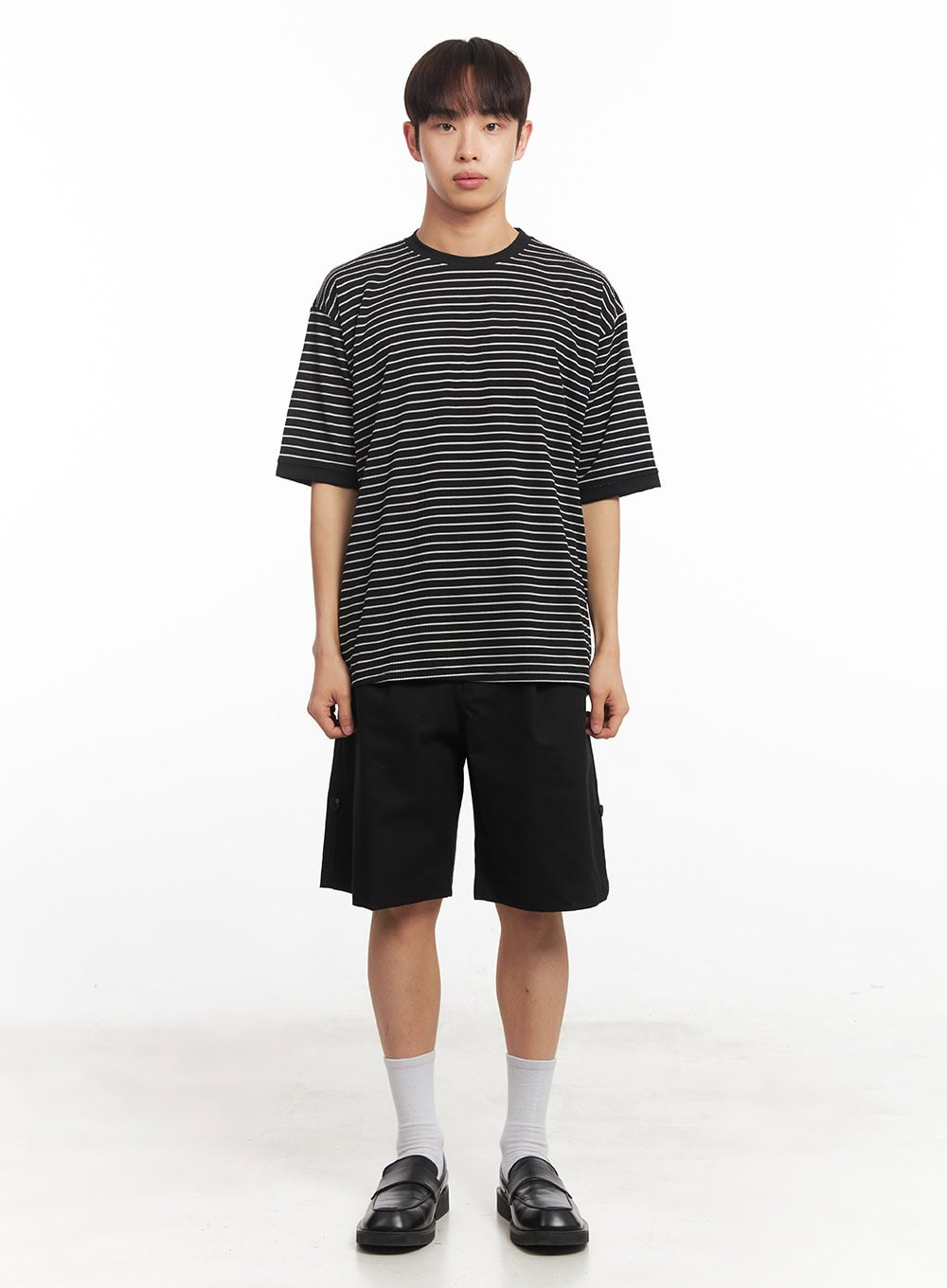 Men's Striped Round Neck T-Shirt IA518