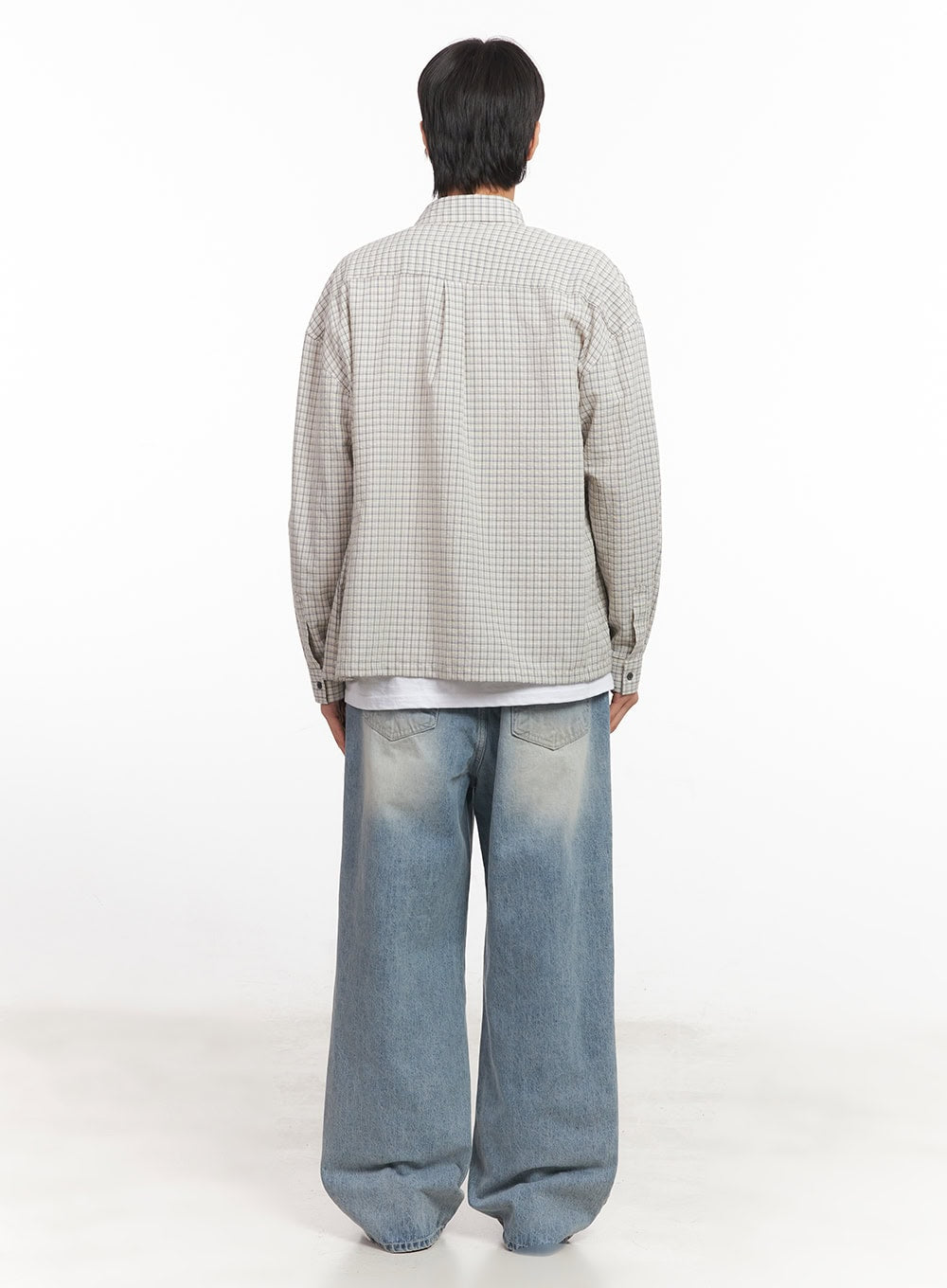 Men's Wide-Fit Washed Denim Jeans IA510