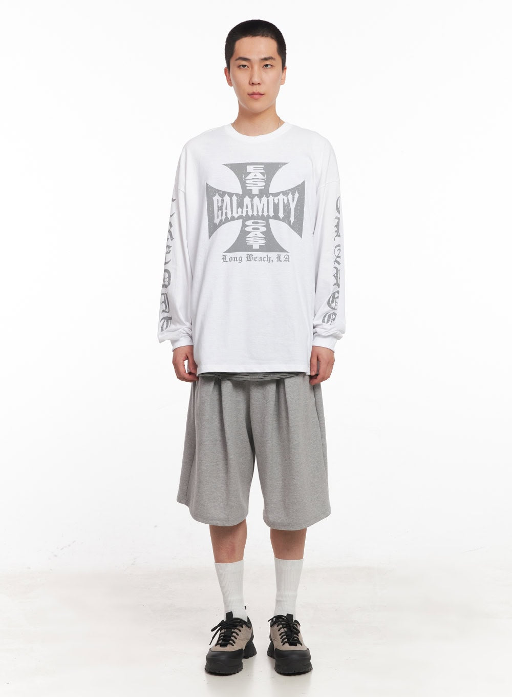 Men's Cotton Graphic Long Sleeve Shirt IY506