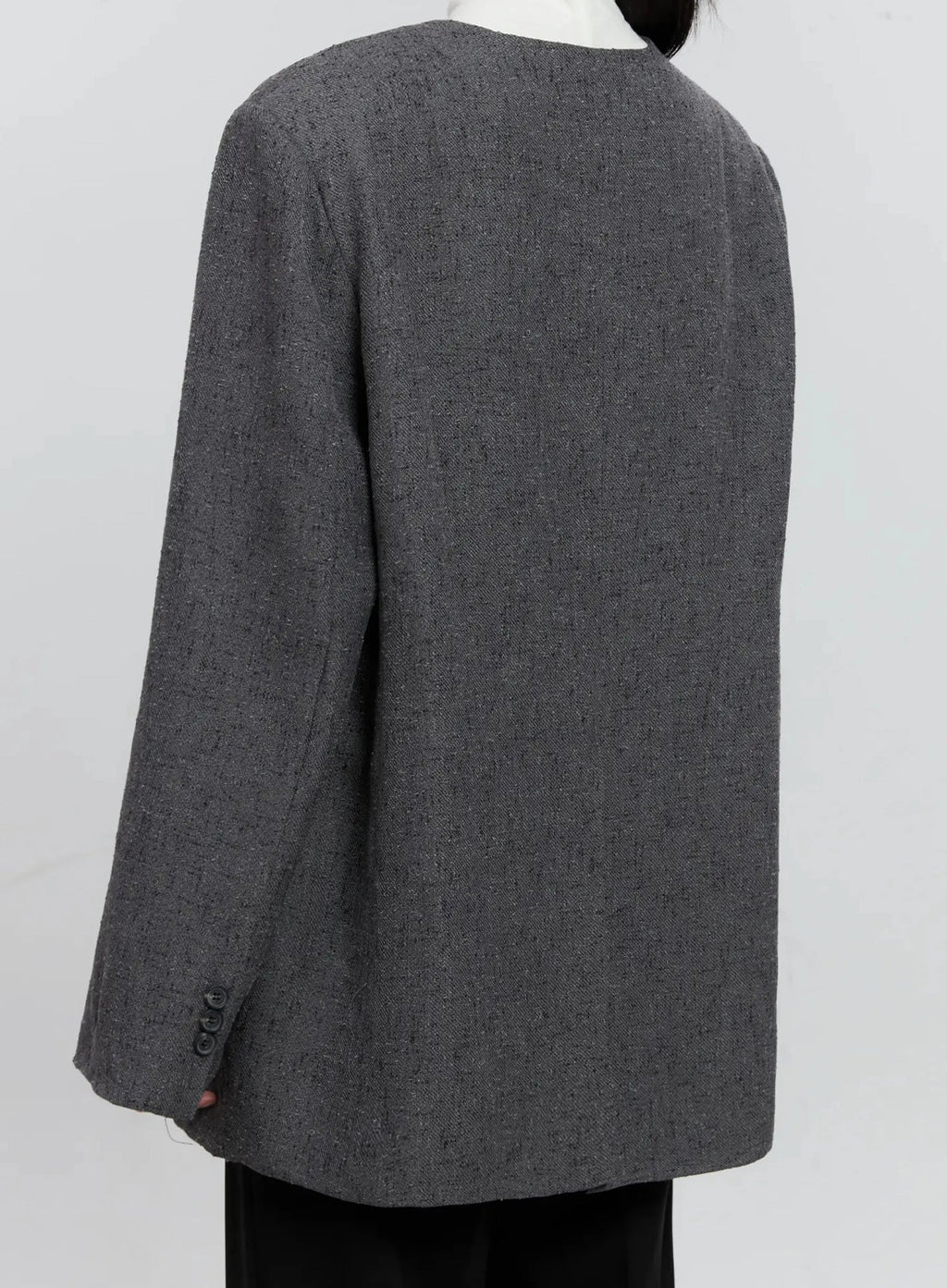 Oversized Collarless Blazer IS516