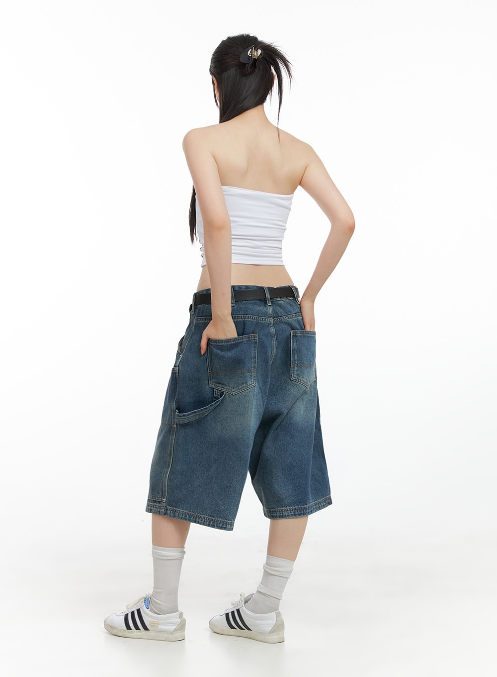 Stud Washed Baggy Jorts (UNISEX) CG408