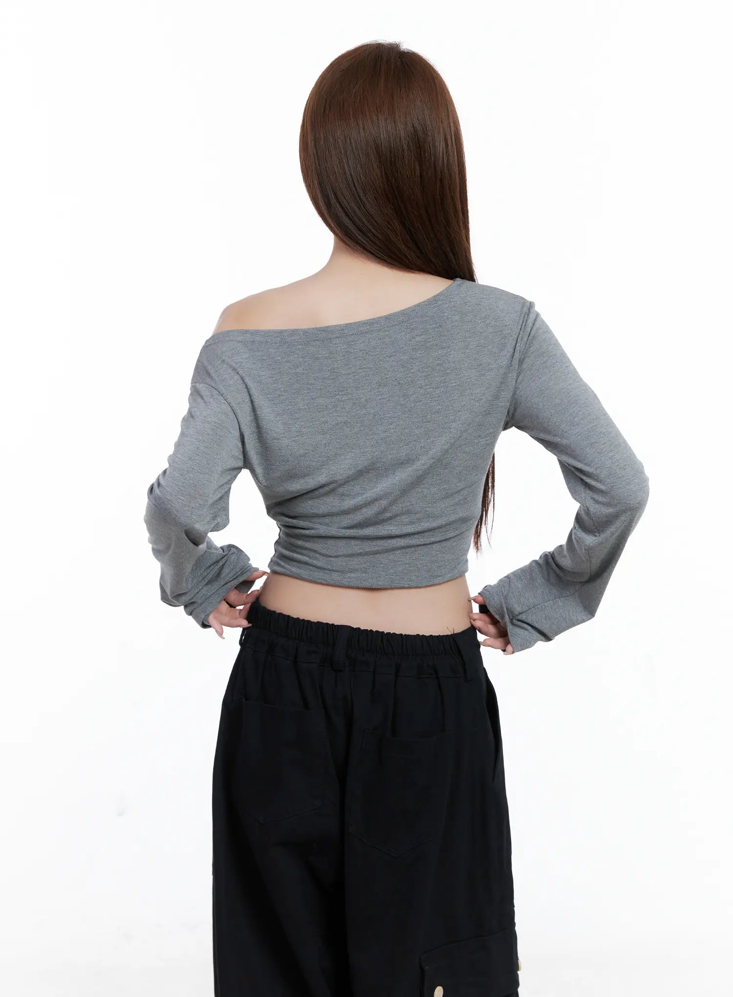 Lucky Girl One-Shoulder Long Sleeve Top CG529