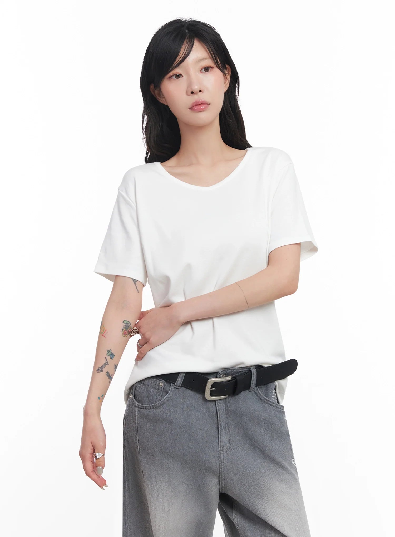 U-Neck Loose-Fit T-Shirt IC503