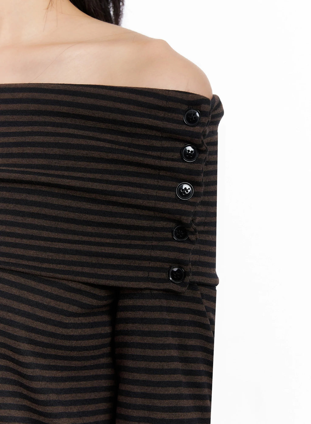 Striped Off Shoulder Top IS508