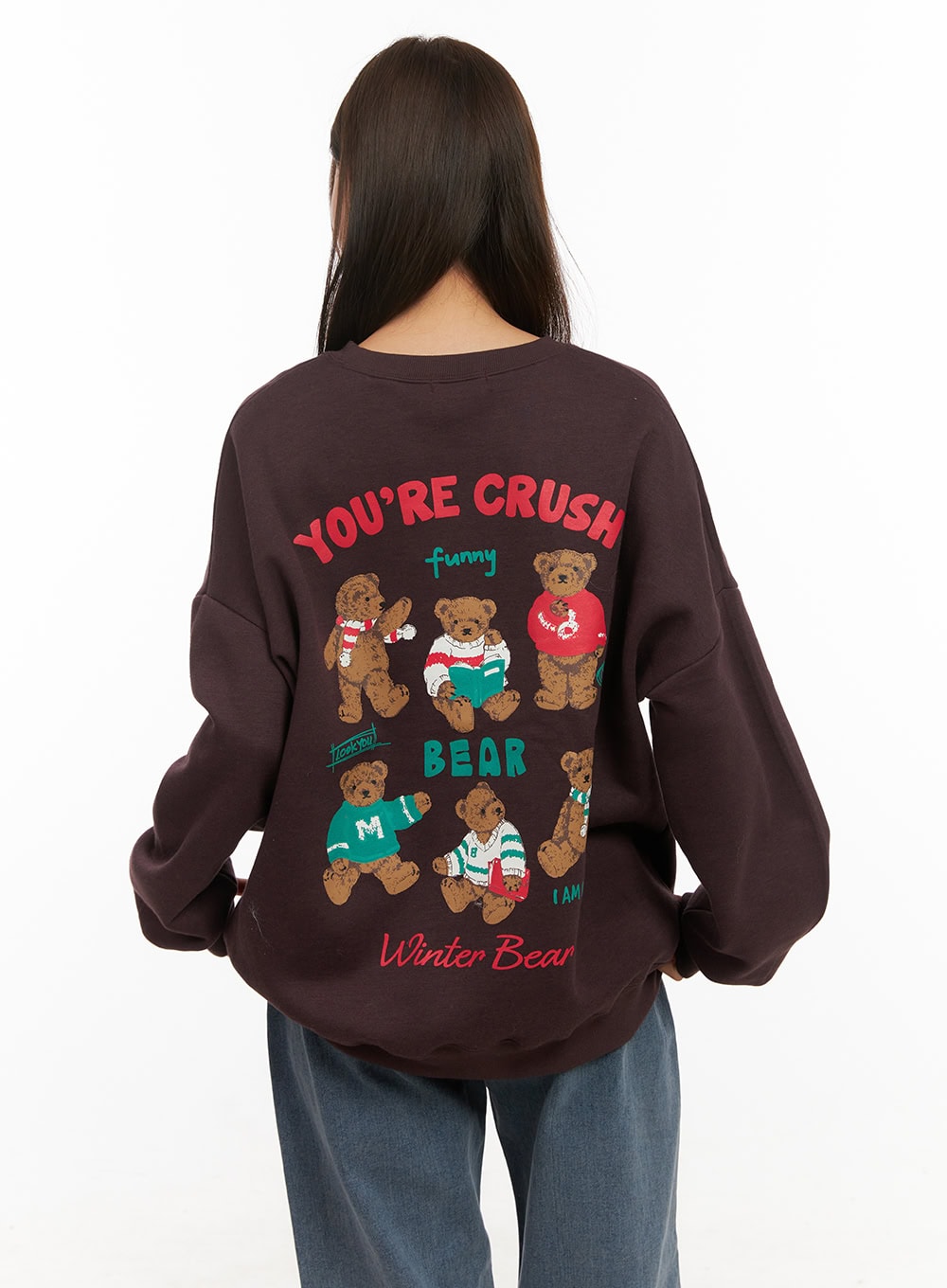 Loose-Fit Graphic Bear Crew Neck OD412