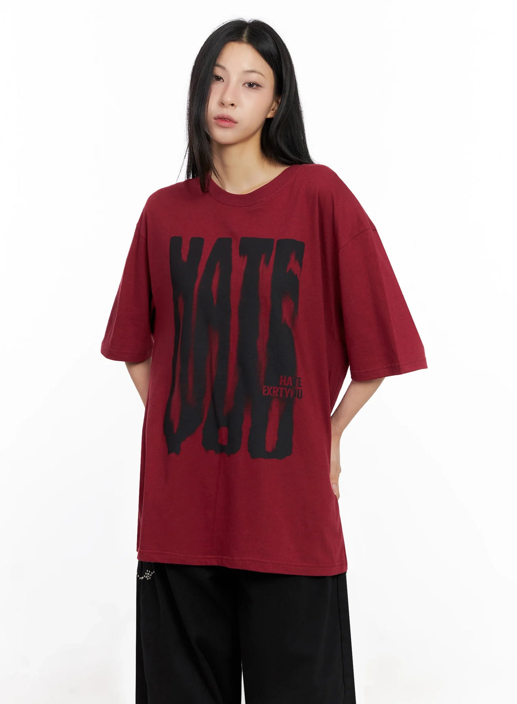 Oversized Graphic Print Tee IG508