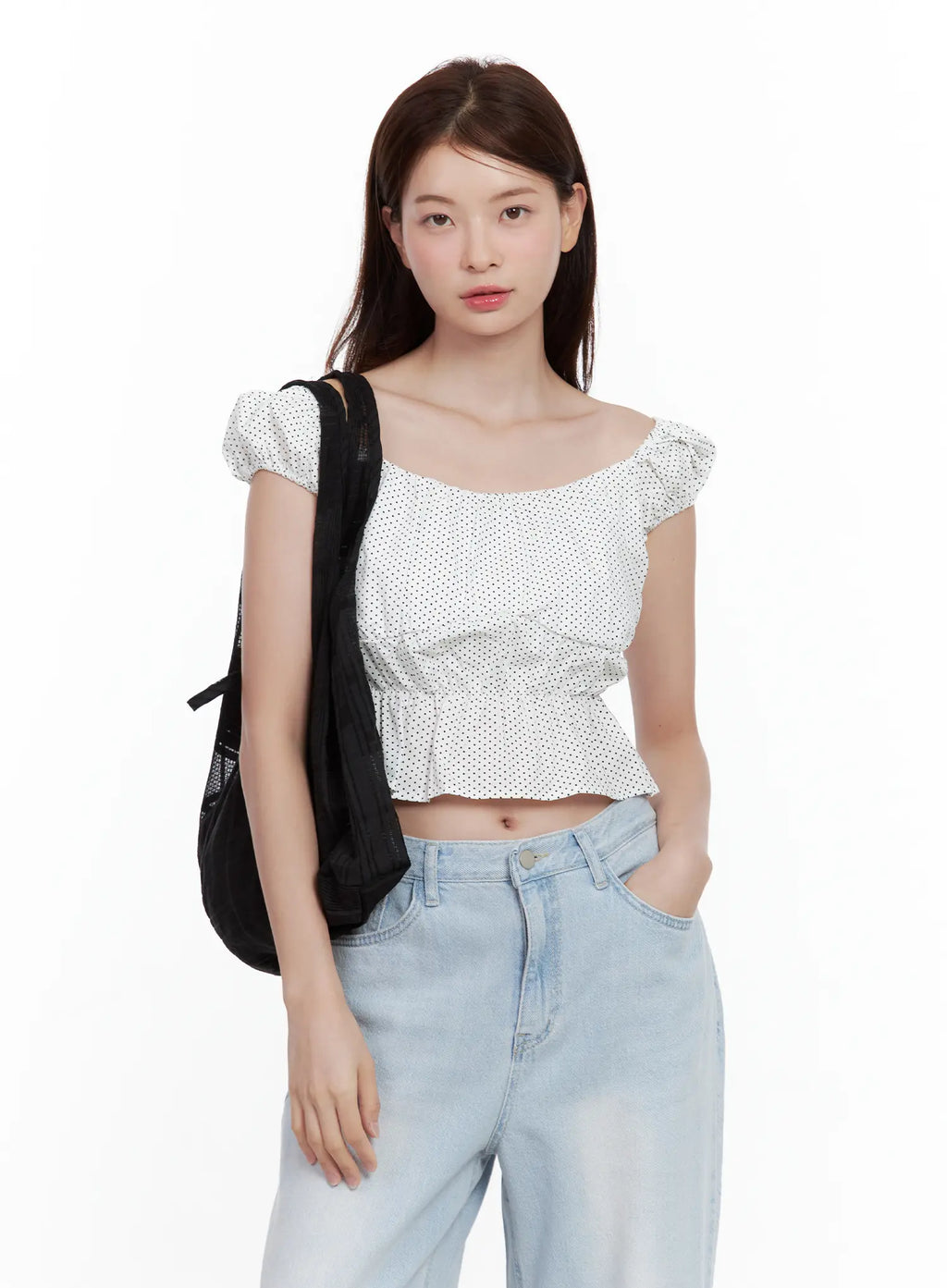 Black Mesh Plaid Shoulder Bag CL502