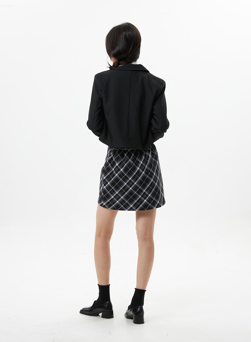 Collarless Crop Blazer OS319