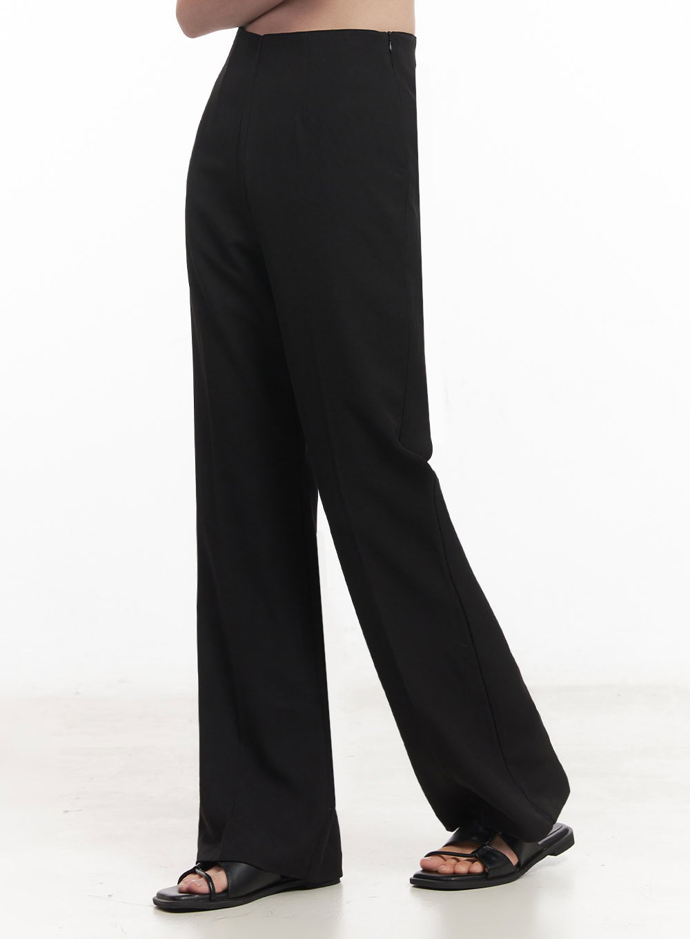 High-Waisted Bootcut Slacks IY508