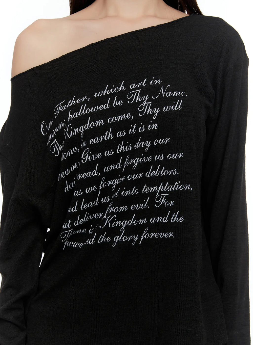 Lettering Off-Shoulder Long Sleeve CS517