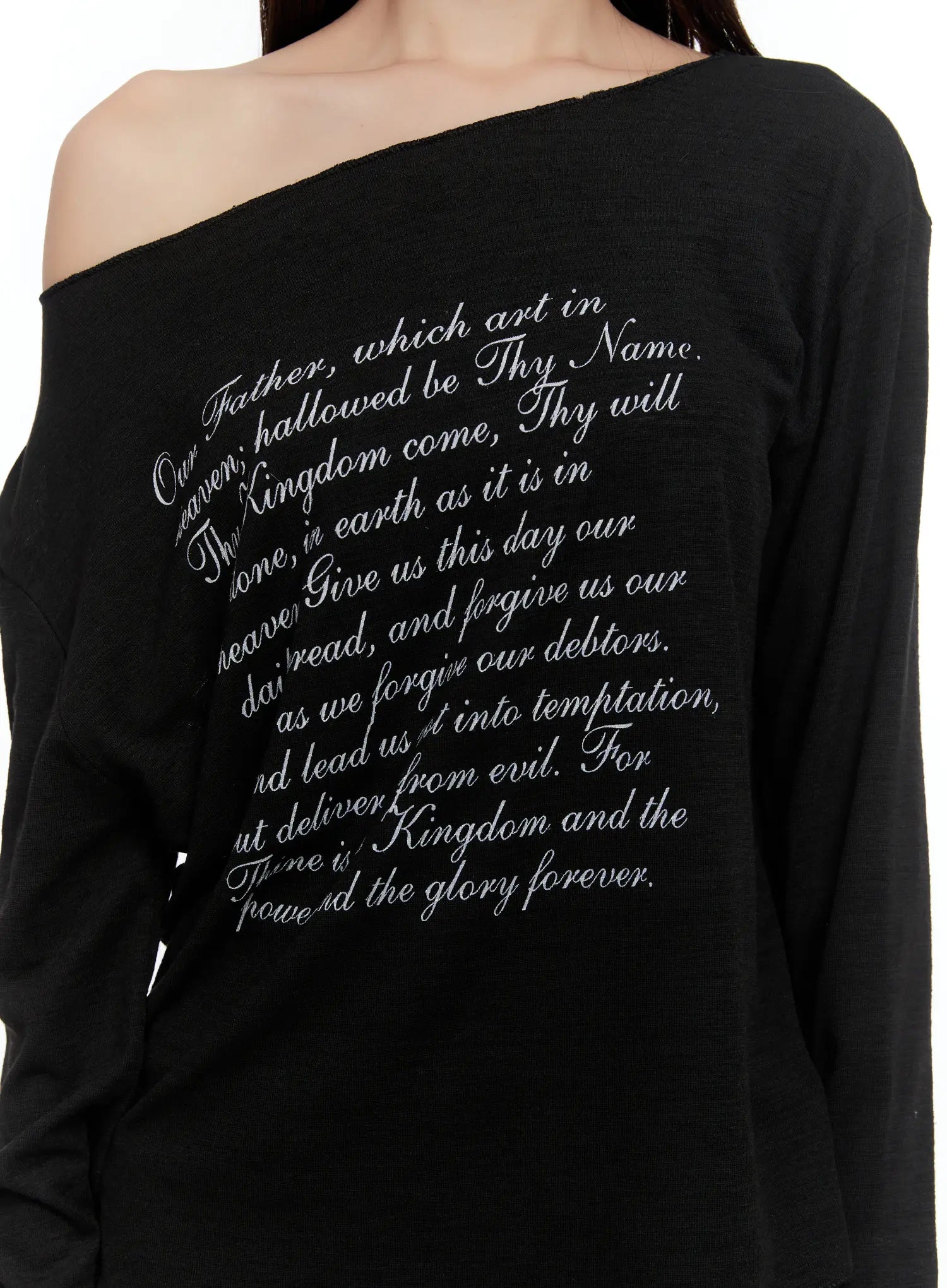 Lettering Off-Shoulder Long Sleeve CS517
