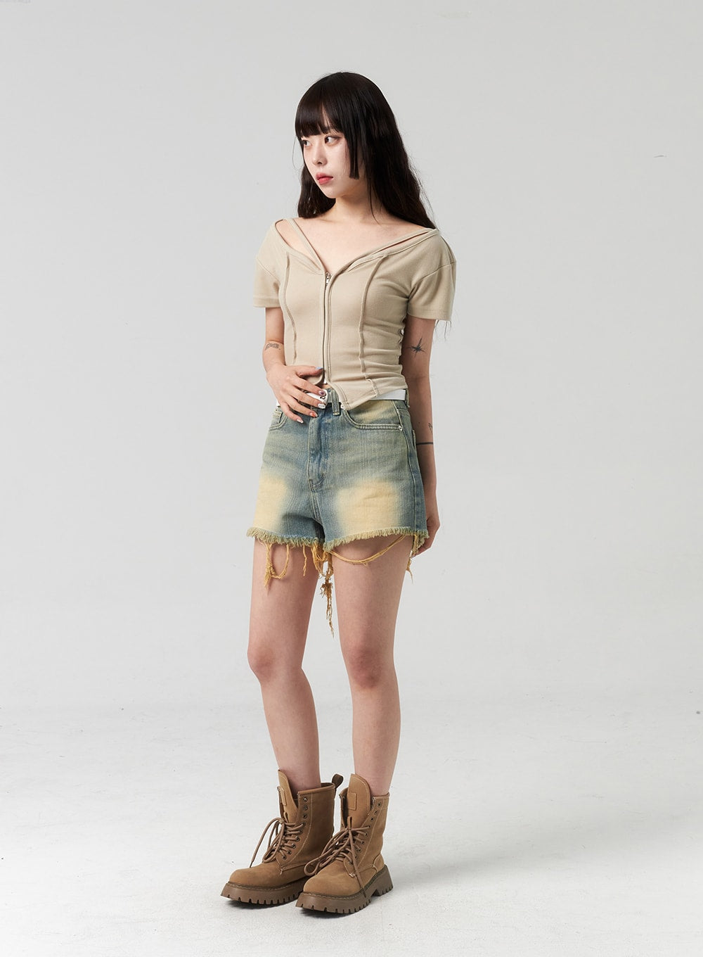 Short Sleeve Zip-Up CL314