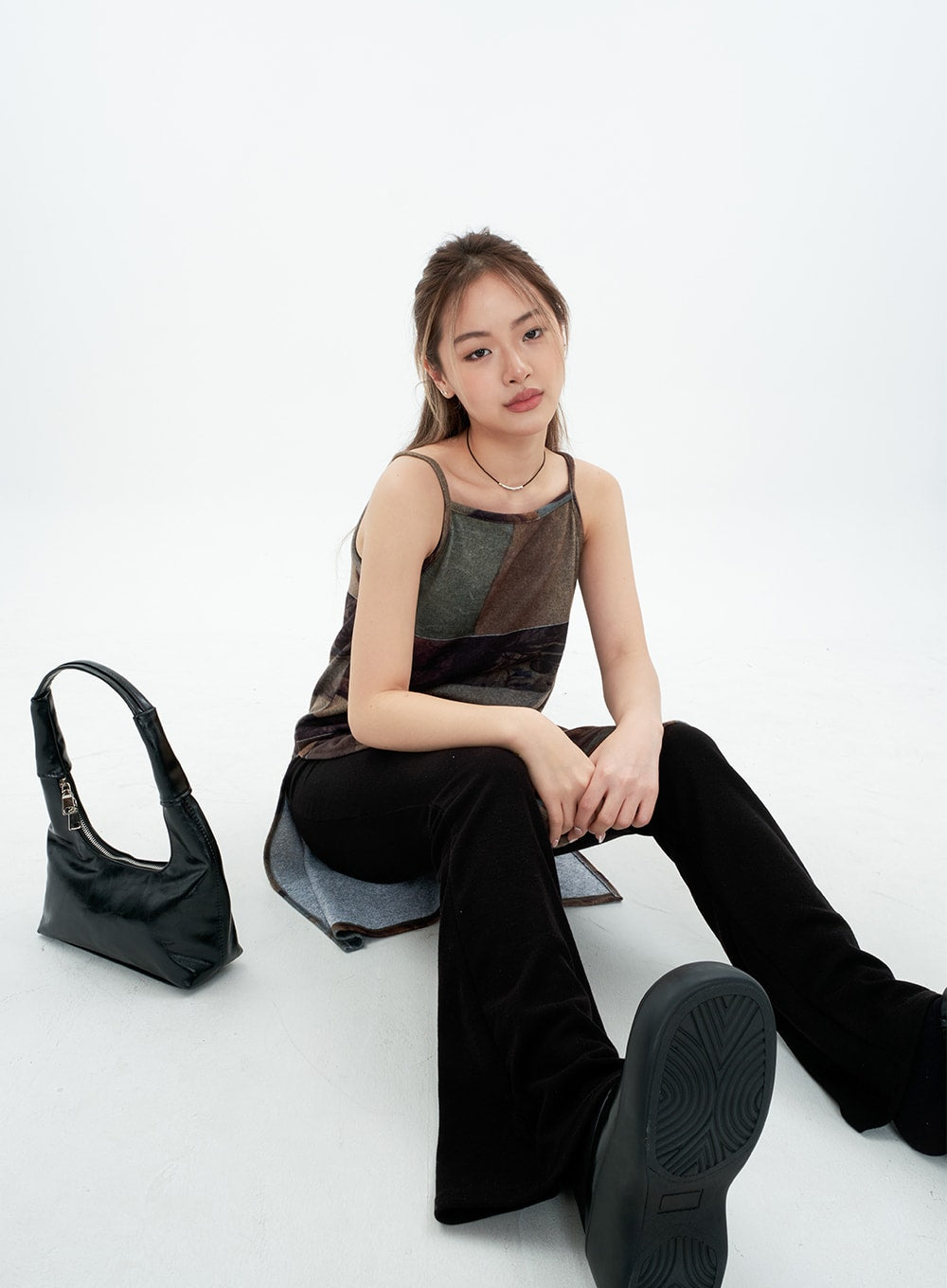 Boot-cut Shirring Banded Pants CM29