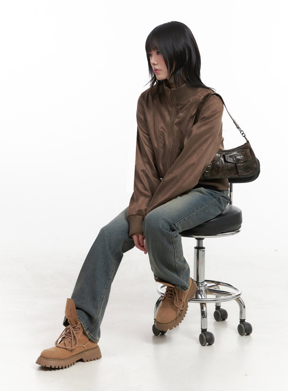 Asher Slimline Washed Bootcut Jeans ID402