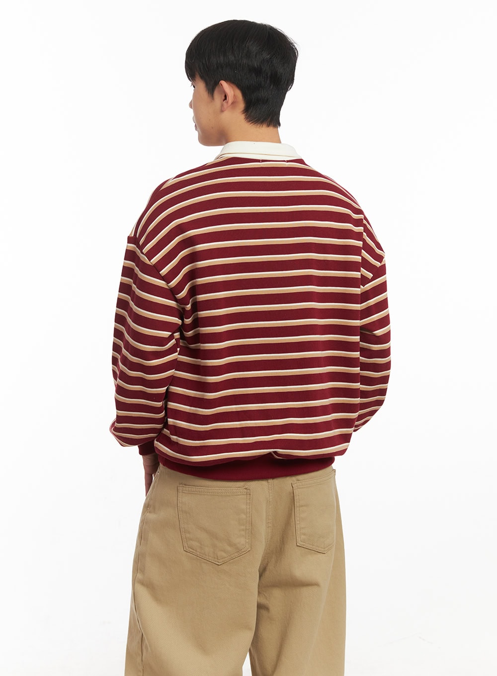 Men's Striped Collared Sweatshirt IM514