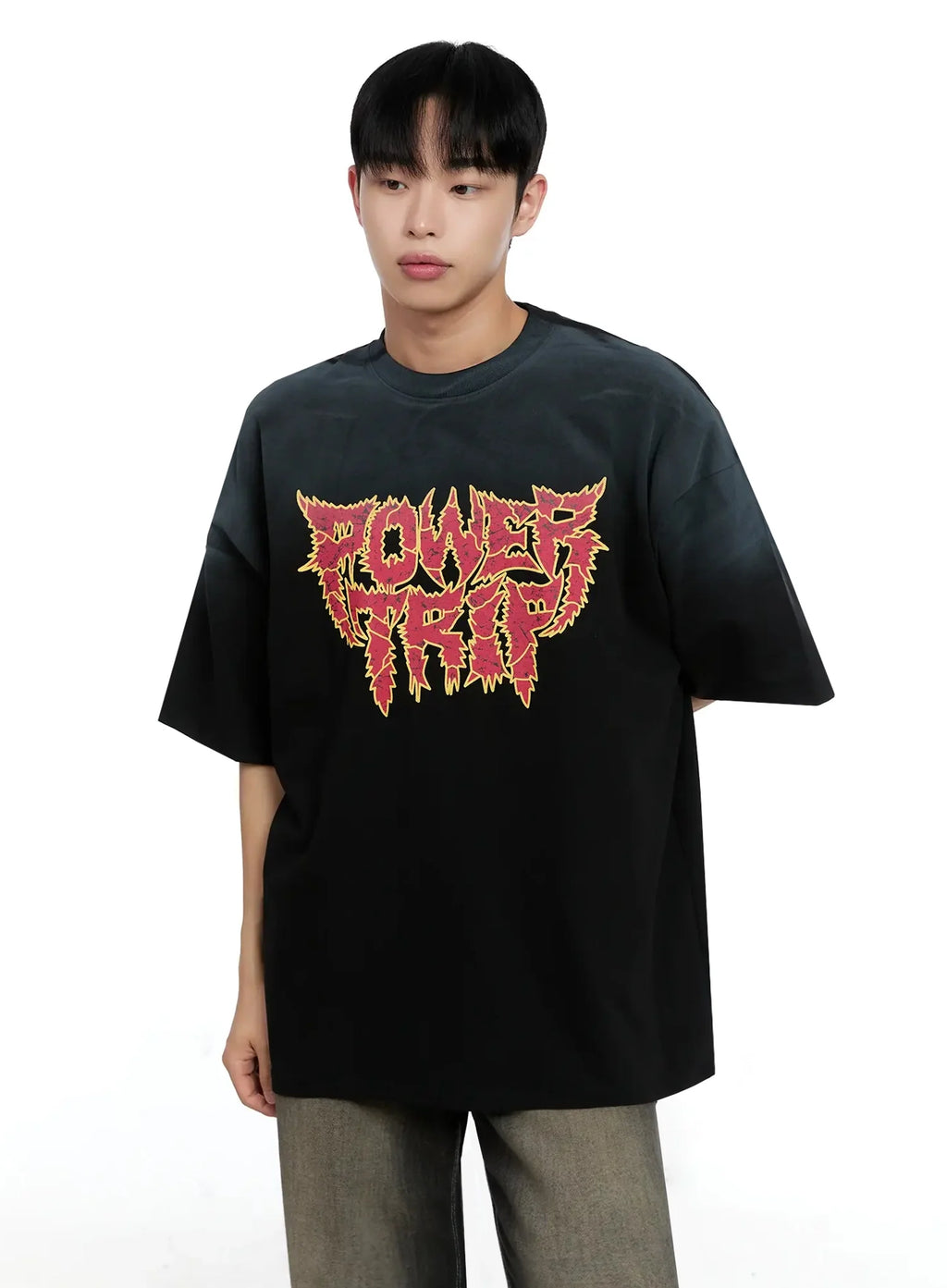 Men's Oversized Text Graphic T-shirt IG520