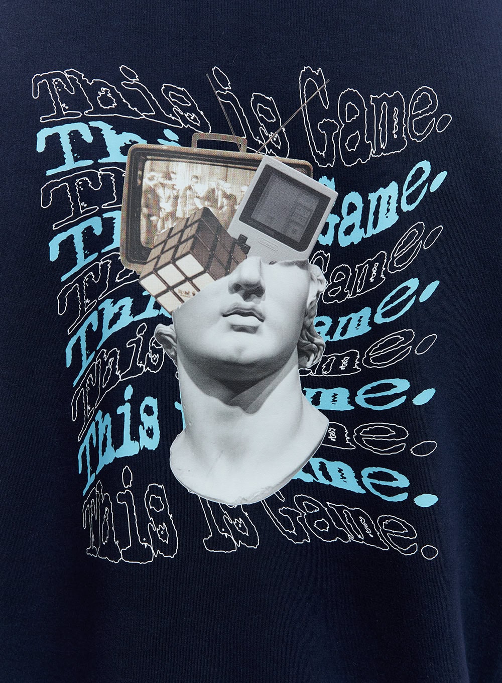 Men's Lettering Oversize Hoodie (Dark Blue) IG427